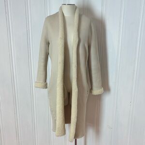 MALENE BIRGER Cream Lamb Leather Shearling Coat – Size 2-4